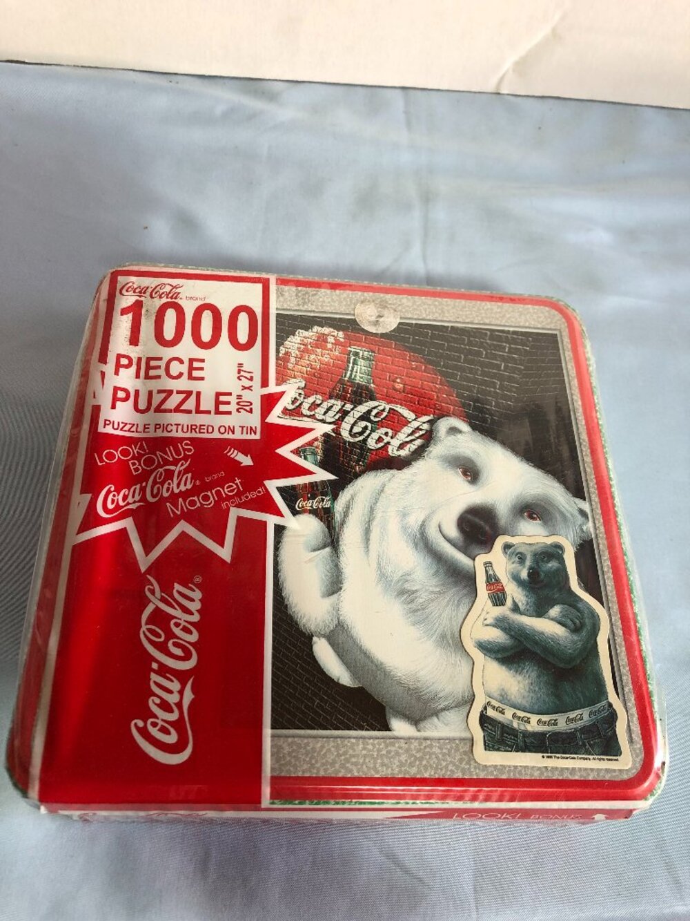 SEALED Coca Cola COKE Look Bear 1000 Pc Puzzle Tin w Magnet #F28